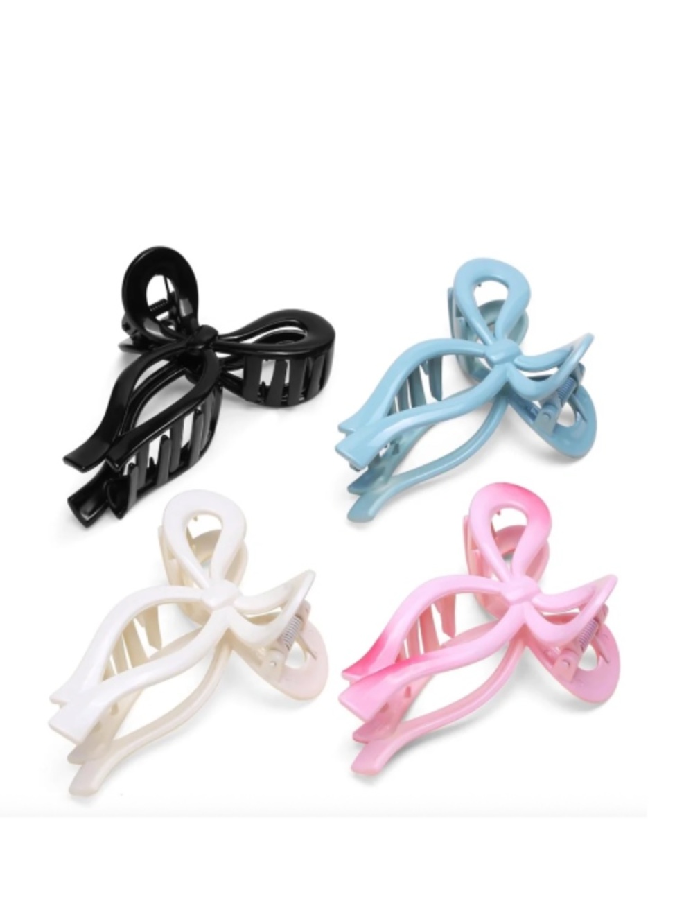4 Colorful Bow Hair Clips